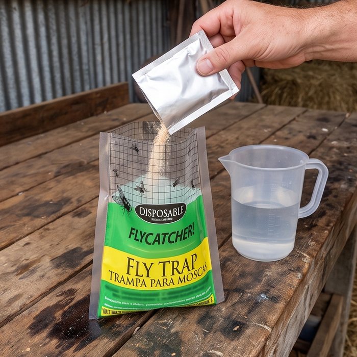 Attractant in, then water